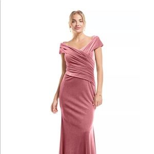 NWT Rose Stretch Velvet Cap Sleeve A-Line Dress- Bill Levkoff Riley size 16